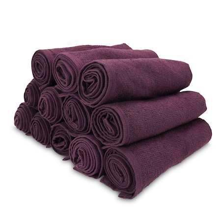 Monarch Brands Salon Towels, 16in x 28in , Eggplant, 144PK BB-1628-3EGP-CS